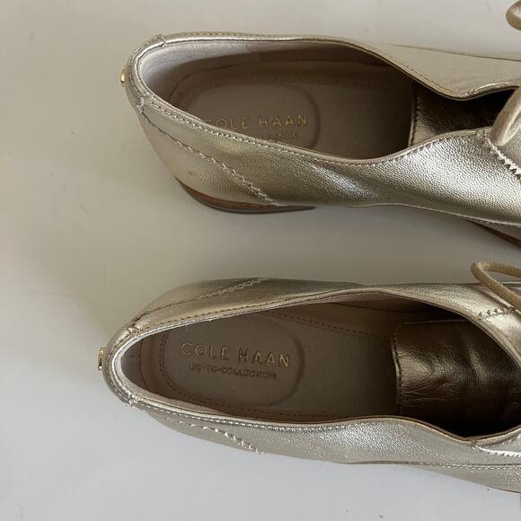 Cole Haan 'Go To Arden' Women's 7.5 Soft Gold Lace Up Oxford Metallic Lace Up - Picture 6 of 10